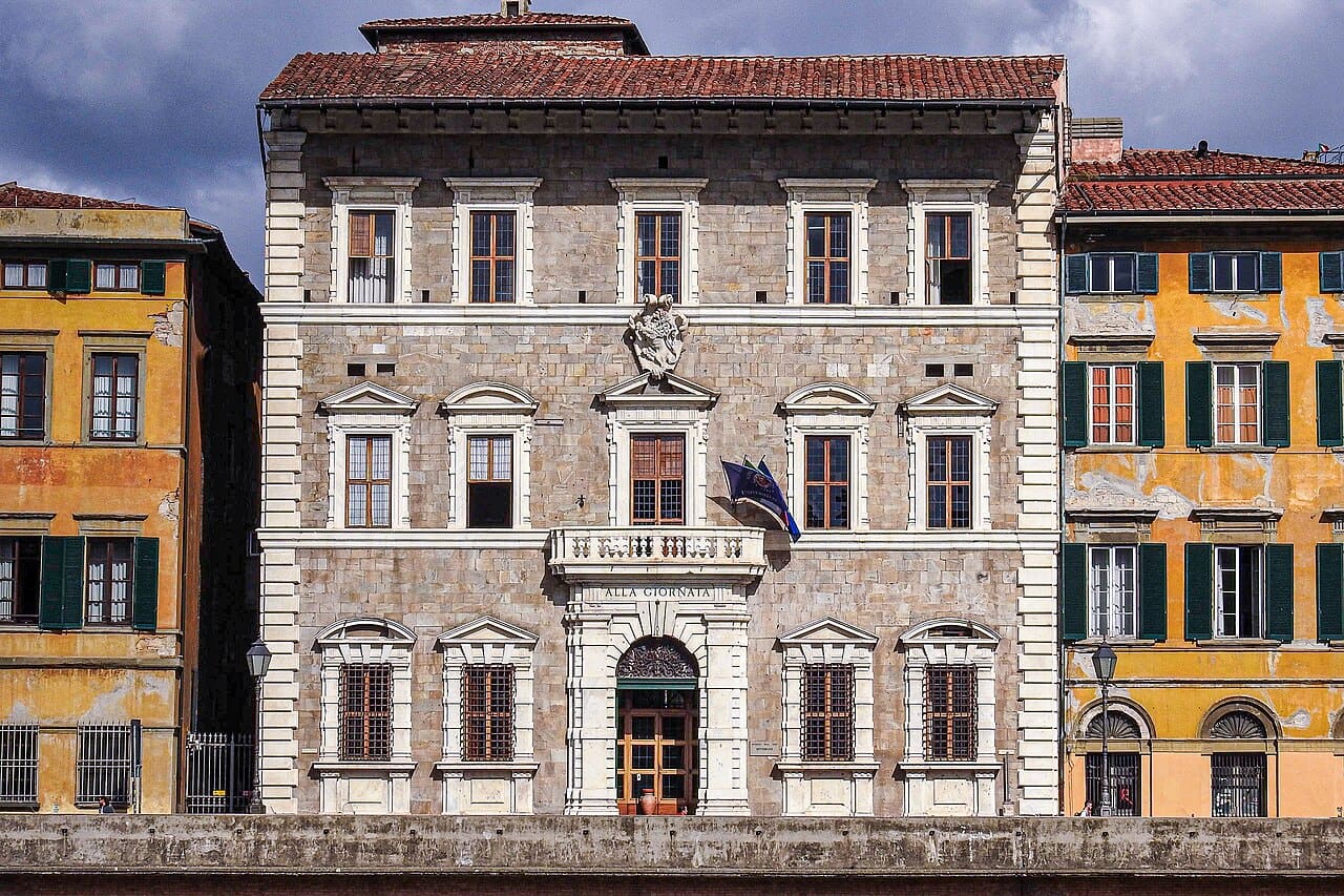 La facciata di Palazzo alla Giornata, sede del Rettorato dell’Università di Pisa